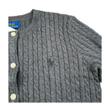 Ralph Lauren Cardigan tinta unita con Ricami Grigio per Bambina 313543047080 GRIIGO RALPH LAUREN 