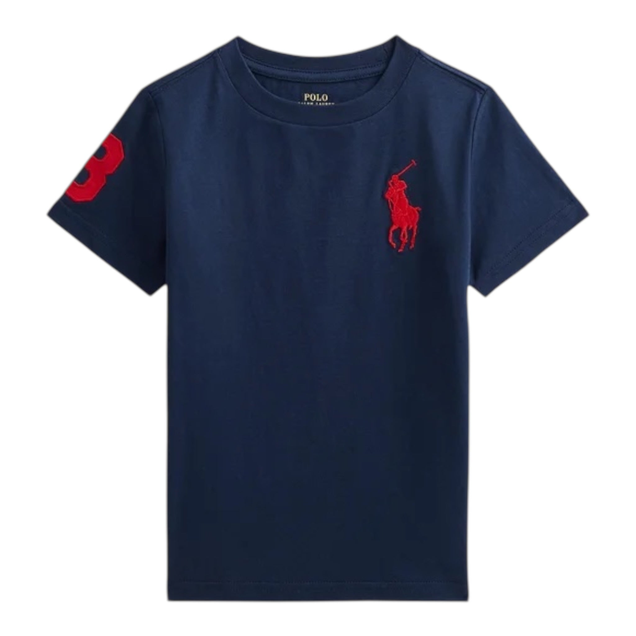 Ralph Lauren T-Shirt tinta unita con Logo Blu per Bambino 322832907039 BLU RALPH LAUREN 