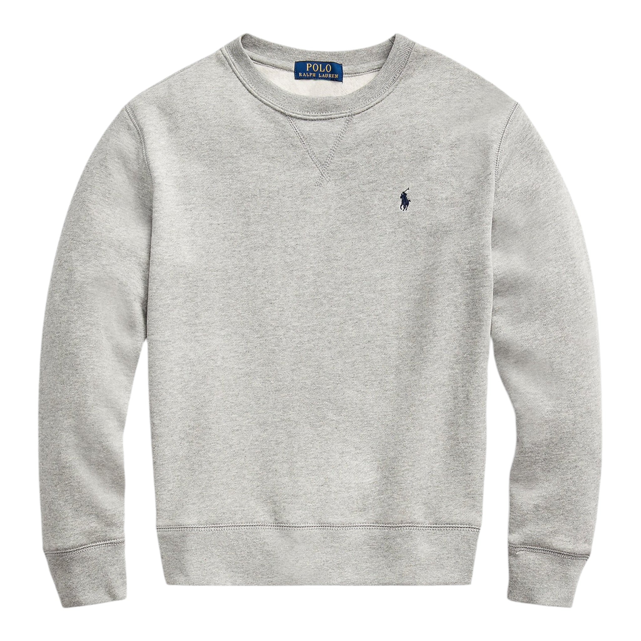 Ralph Lauren Felpa Chiusa Girocollo tinta unita con Logo Grigio per Bambino 323772102003 GRIGIO RALPH LAUREN 