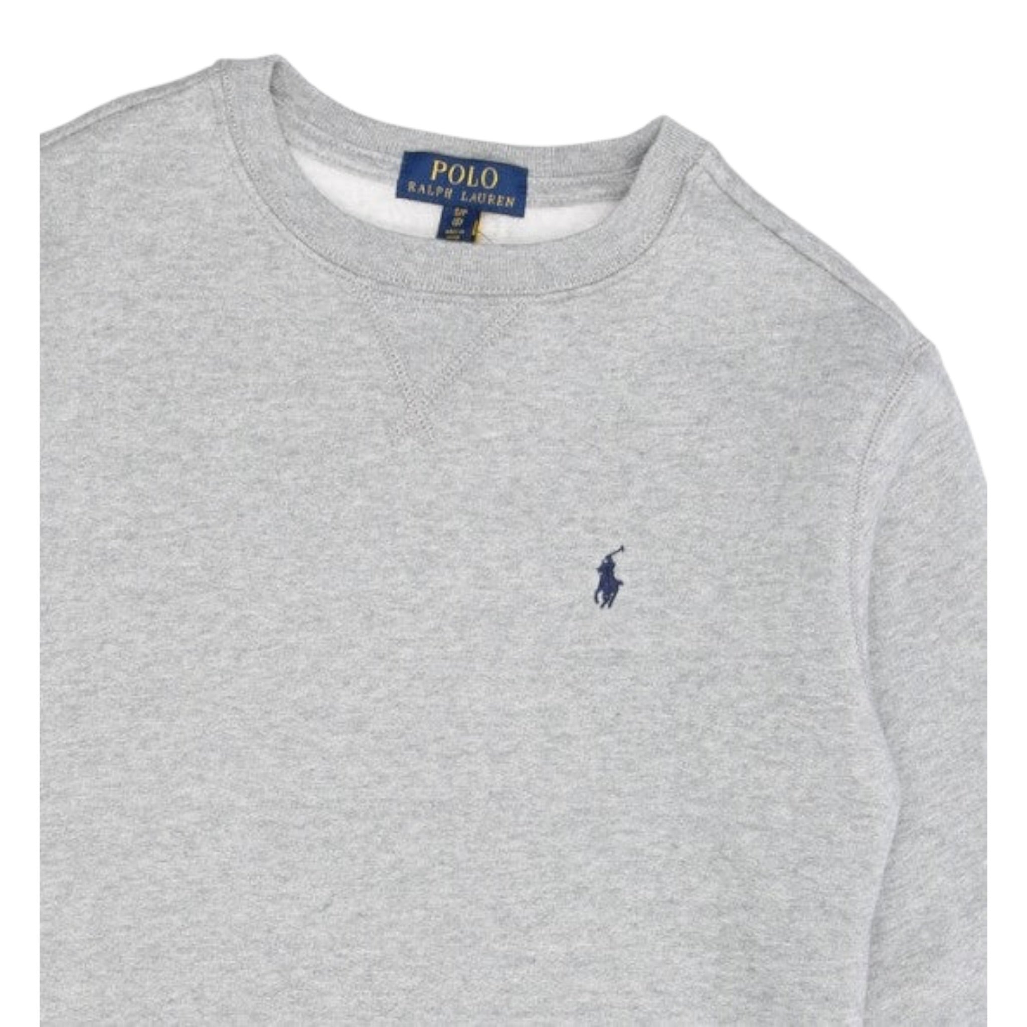 Ralph Lauren Felpa Chiusa Girocollo tinta unita con Logo Grigio per Bambino 323772102003 GRIGIO RALPH LAUREN 