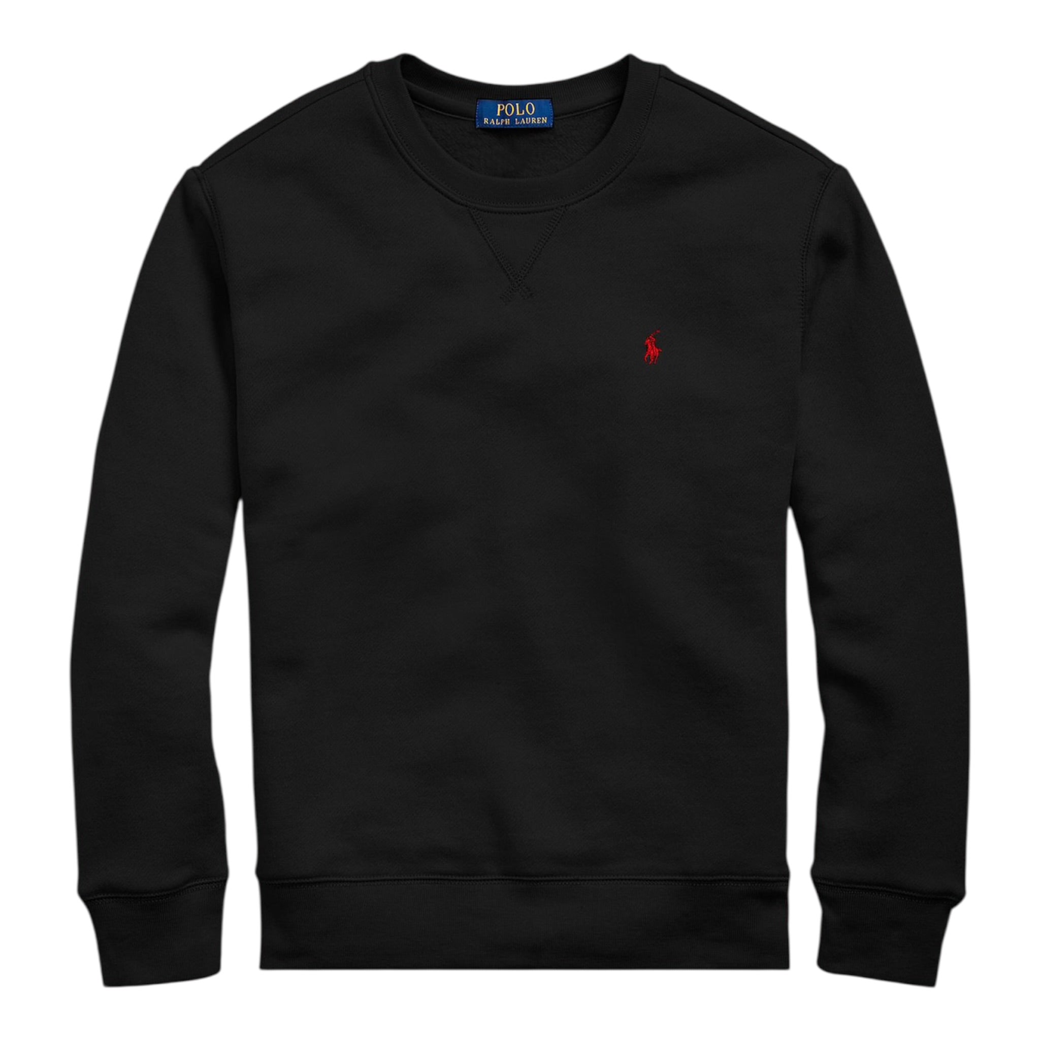 Ralph Lauren Felpa Chiusa Girocollo tinta unita con Logo Nero per Bambino 323772102004 NERO RALPH LAUREN 
