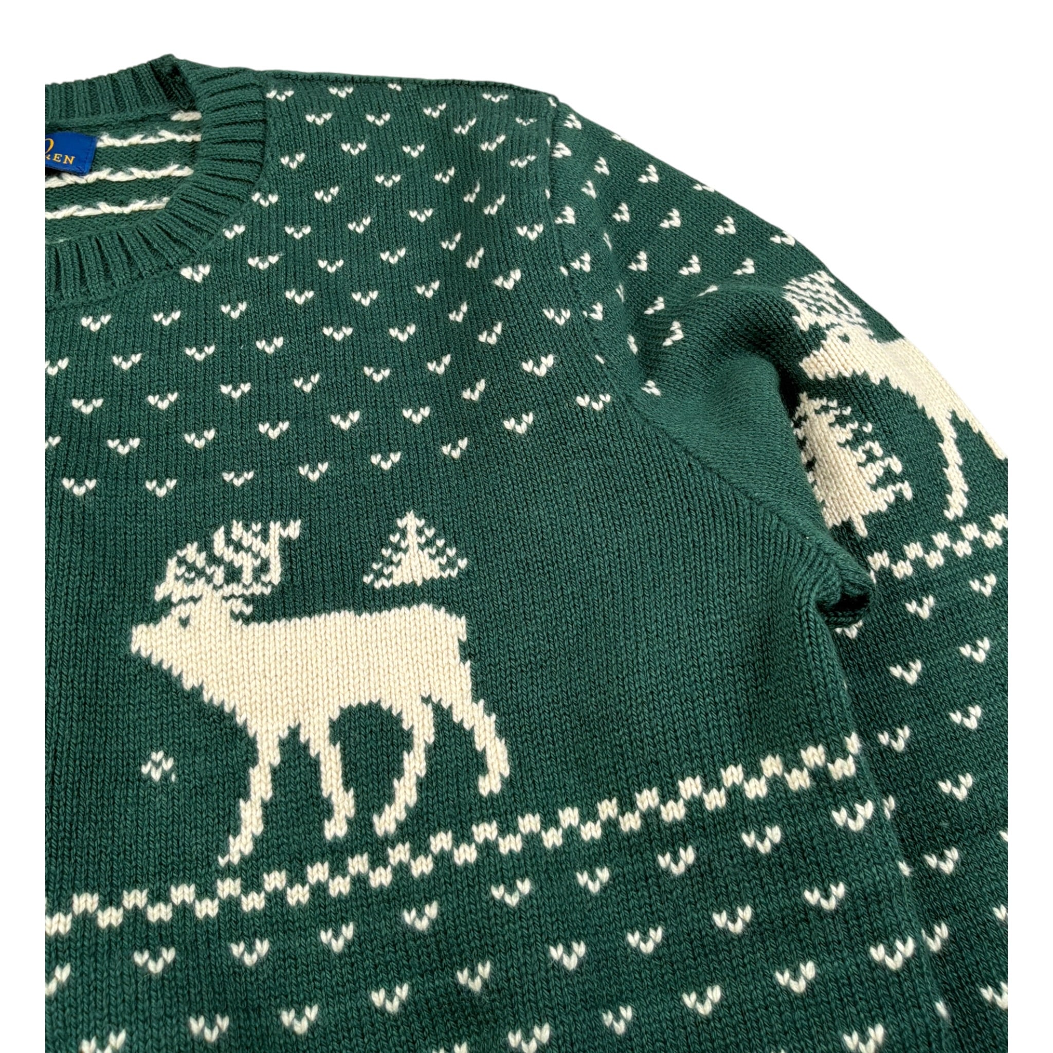 Ralph Lauren Maglia Girocollo tinta unita Ocn Ricami Verde per Bambino 323981052001 VERDE RALPH LAUREN 