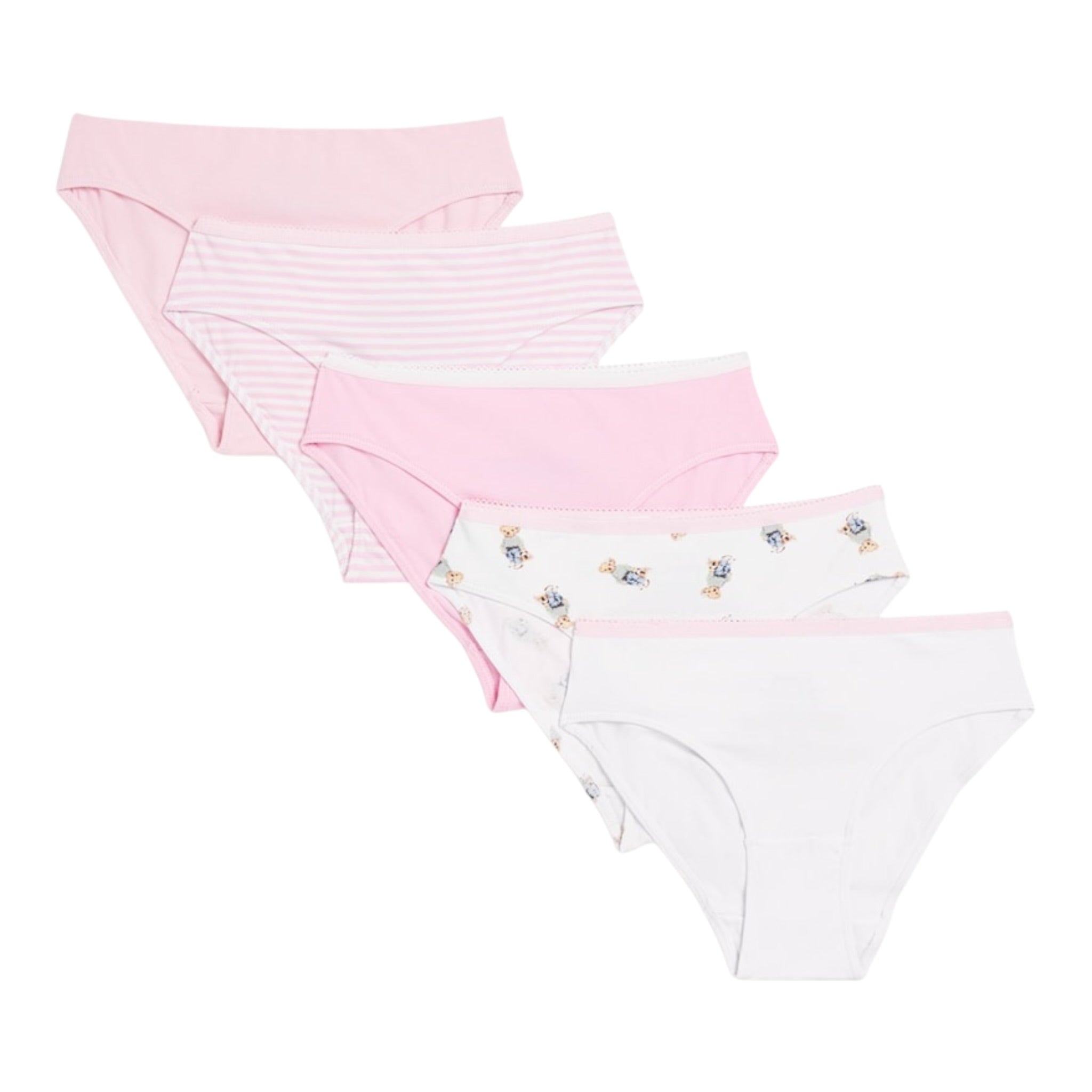Ralph Lauren Slip 5 Pezzi Bicolore Bianco/Rosa per Bambina 4P5005 BIANCO/ROSA RALPH LAUREN 