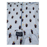 Ralph Lauren Pigiama 2 Pezzi Camicia-Bermuda Bianco/Azzurro per Bambino 9P0139 BIANCO/AZZURRO RALPH LAUREN 