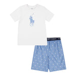 Ralph Lauren Completo 2 Pezzi T-Shirt-Bermuda Bianco/Azzurro per Bambino 9P0141 BIANCO/AZZURRO RALPH LAUREN 