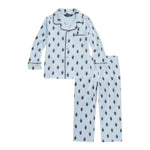 Ralph Lauren Pigiama 2 Pezzi Camicia-Pantalone Bianco/Azzurro per Bambino 9P0149 BIANCO/AZZURRO RALPH LAUREN 