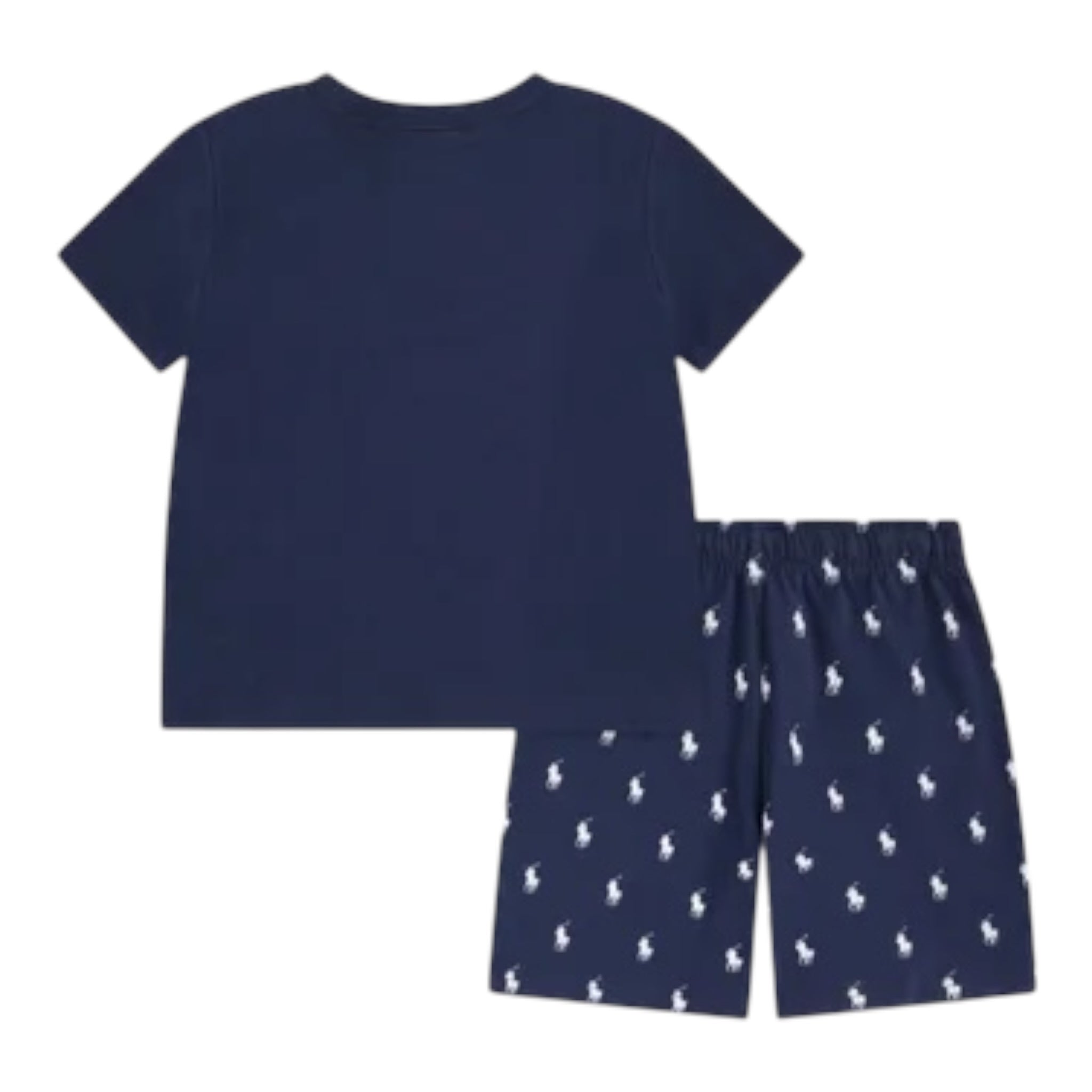 Ralph Lauren Pigiama 2 Pezzi T-Shrt + Bermuda tinta unita Blu per Bambino 9P0250 BLU RALPH LAUREN 