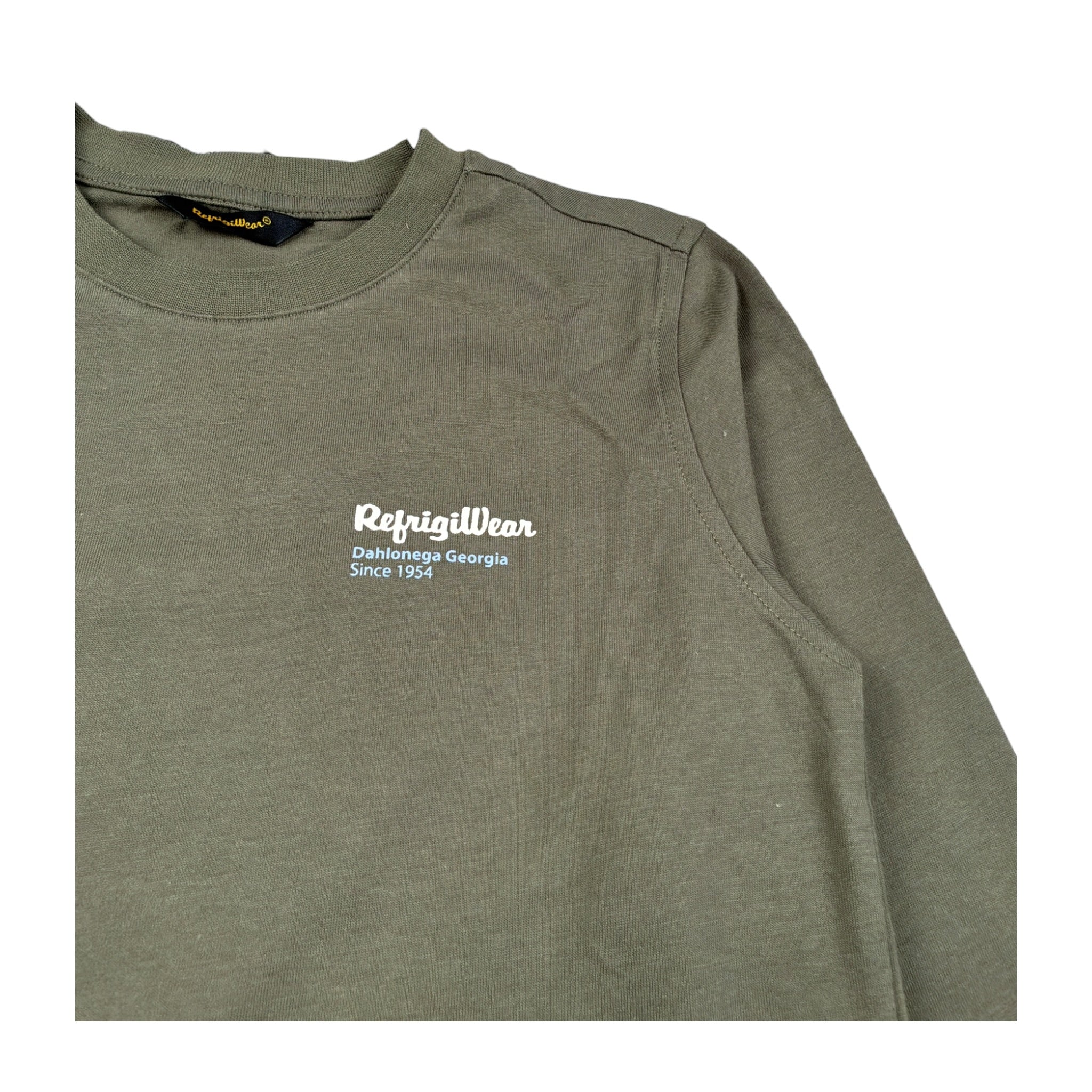 Refrigiwear Shirt Girocollo tinta unita con Logo Verde per Bambino RB139W25 VERDE REFRIGIWEAR 