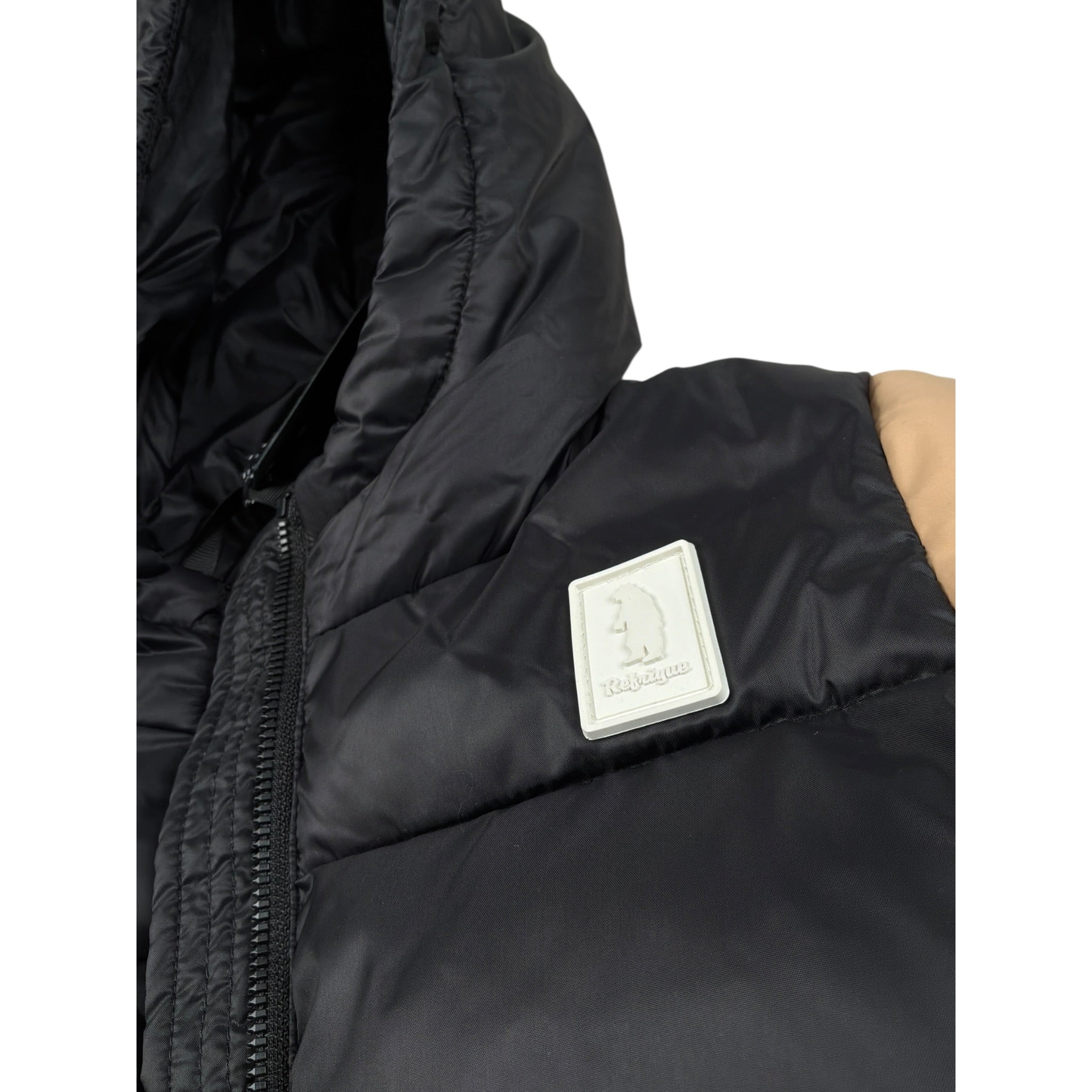 Refrigue Giubbino Bicolore con Zip E Cappuccio Beige/Nero per Bambino 2841O000038 BEIGE/NERO REFRIGUE 