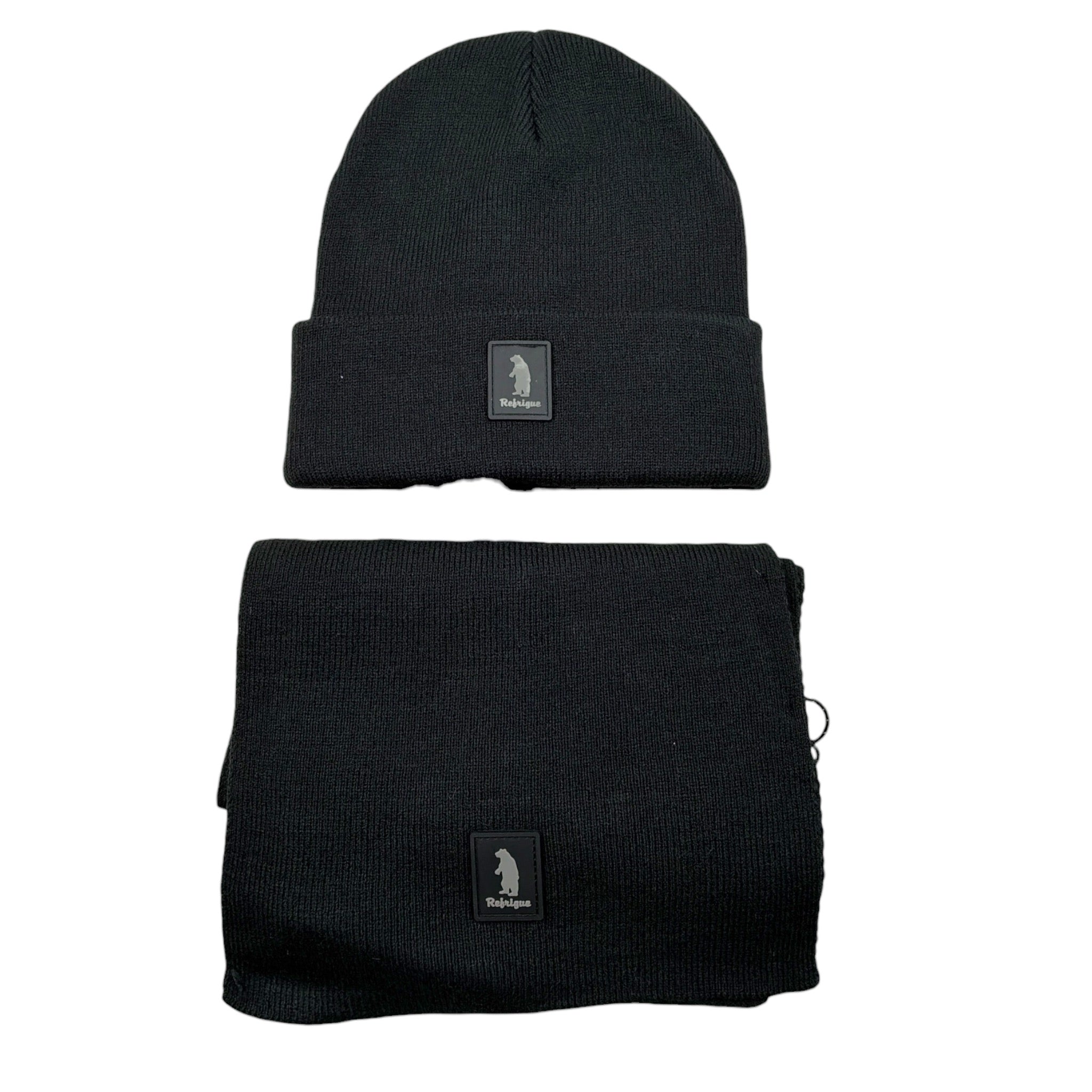 Refrigue Set Cappello-Sciarpa tinta unita Nero per Bambino 28UX1SET000037 NERO REFRIGUE 