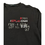 Replay Shirt Girocollo tinta unita con Logo Nero per Bambino SB7128 NERO REPLAY 