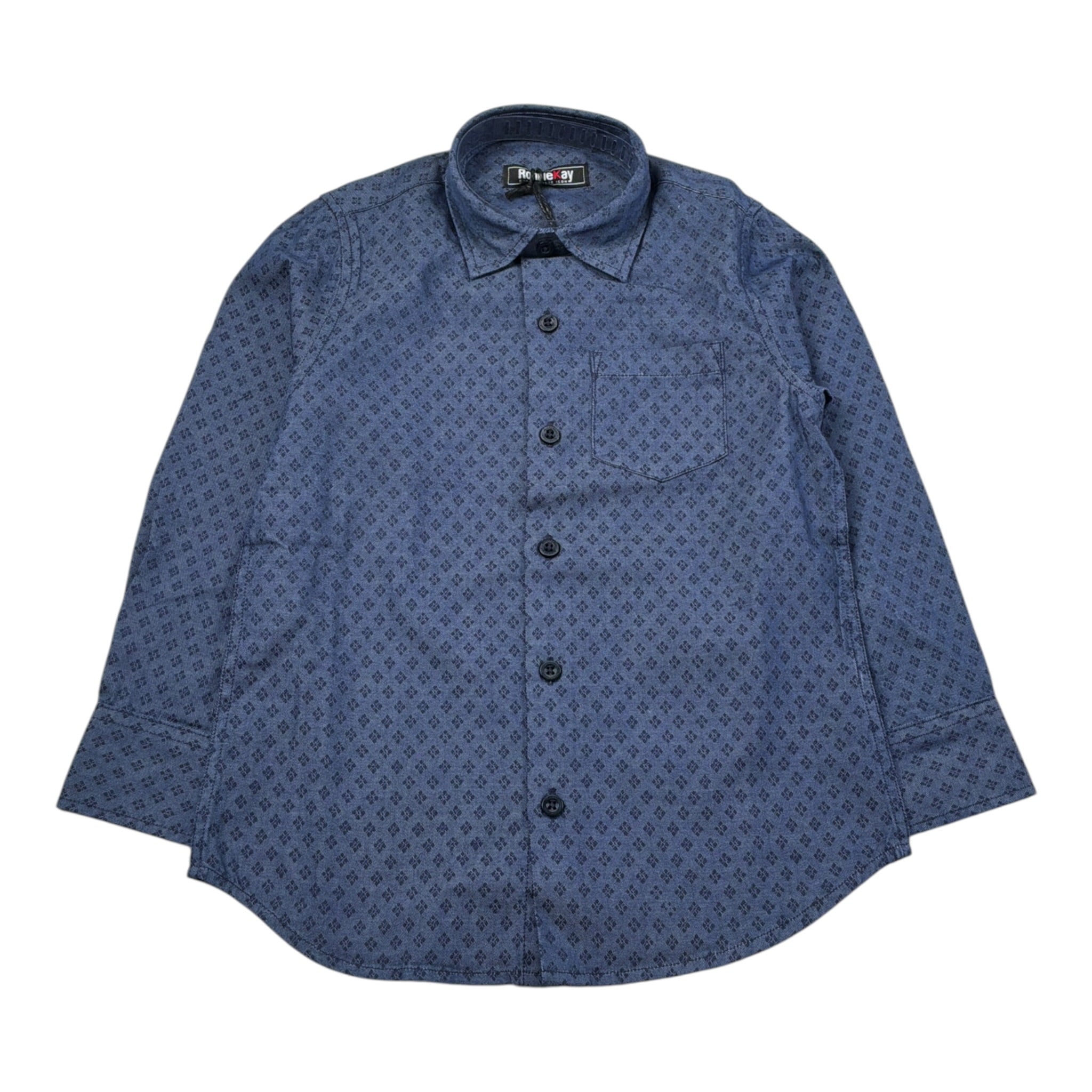 Ronnie Kay Camicia tinta unita con Fantasia Blu per Neonato RK1961N BLU RONNIE KAY 