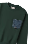 Roy Roger'S Felpa tinta unita Girocollo con Taschino Verde per Bambino RF100 VERDE ROY ROGER'S 