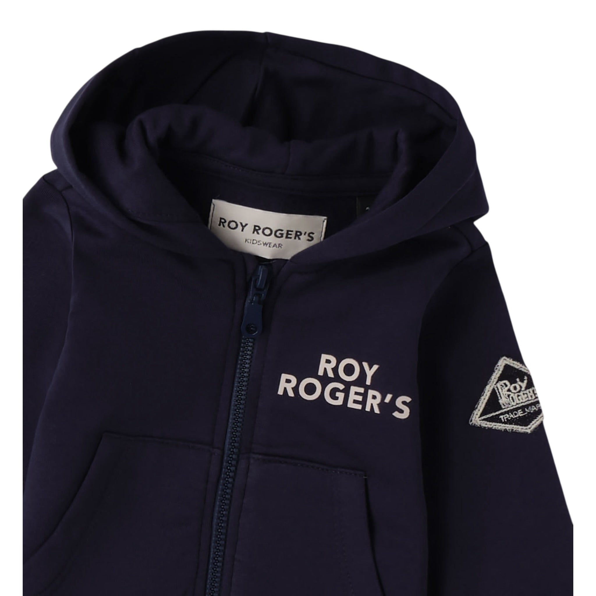 Roy Roger'S Felpa tinta unita con Zip E Cappuccio Blu per Neonato RF186 BLU ROY ROGER'S 
