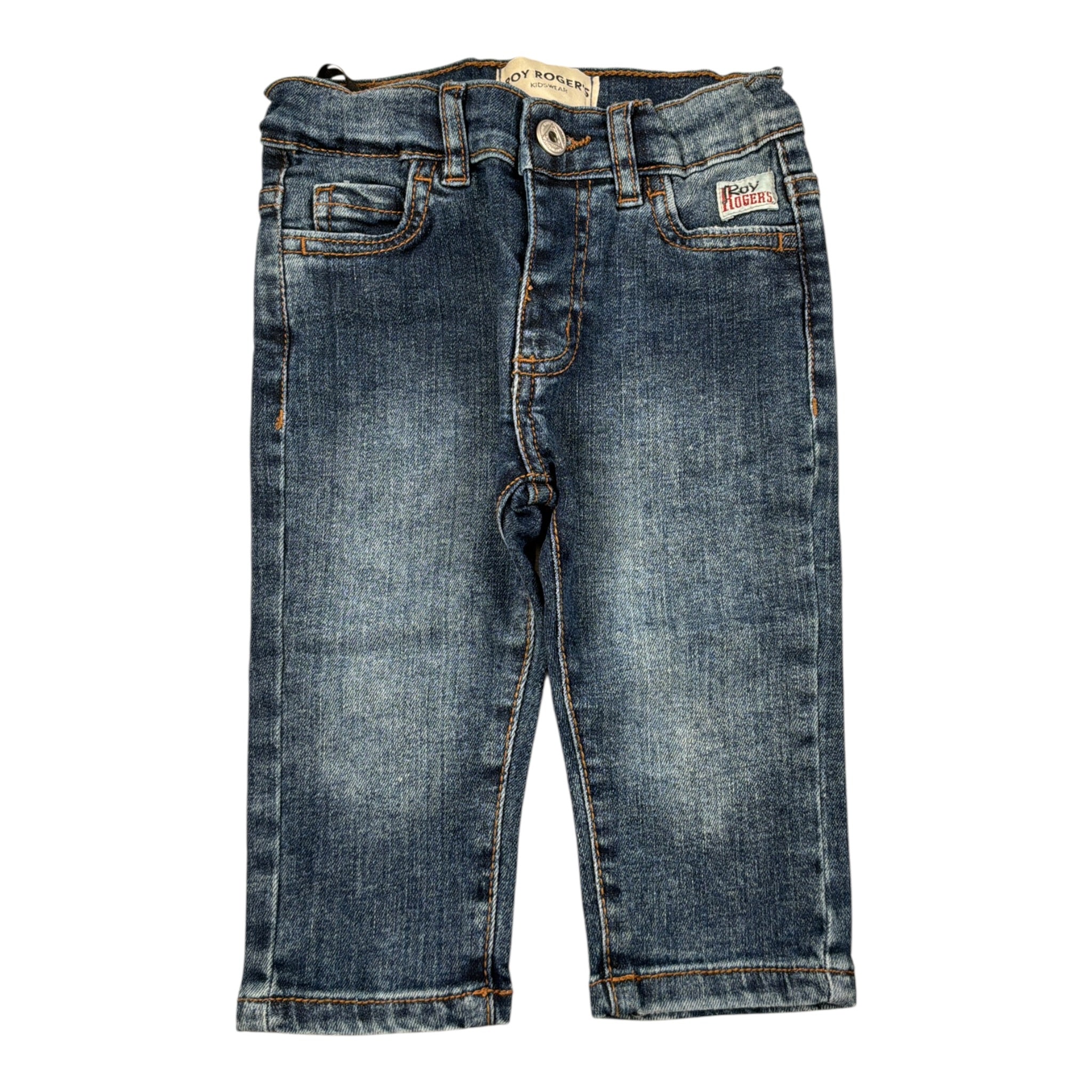Roy Roger'S Jeans tinta unita con Girovita Regolabile Blu per Neonato RF193X BLU ROY ROGER'S 