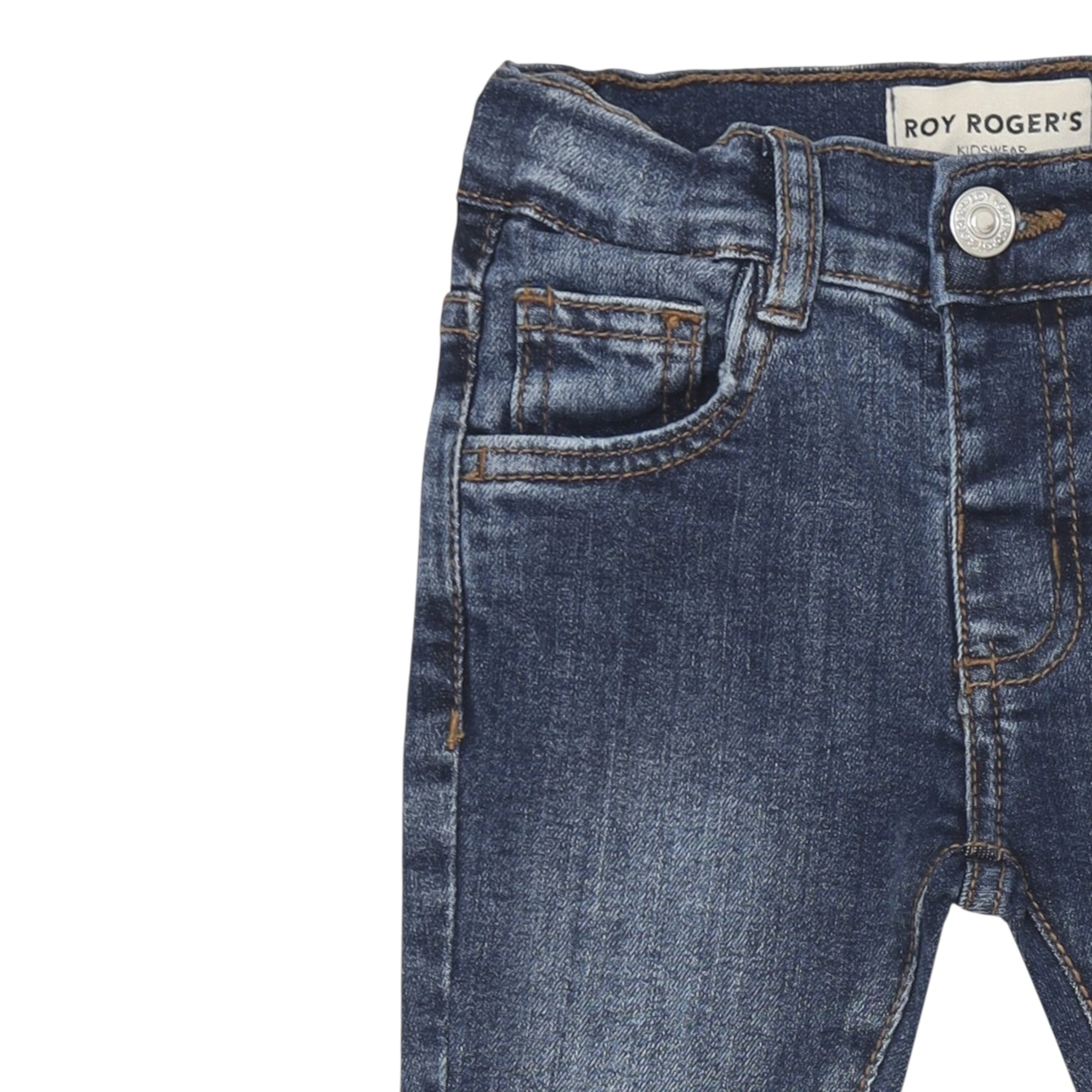 Roy Roger'S Jeans tinta unita con Girovita Regolabile Modello Zampa Blu per Neonata RF196X BLU ROY ROGER'S 