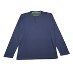 Sun68 Shirt Girocollo tinta unita con Bottoni Blu per Bambino T40304 BLU SUN68 