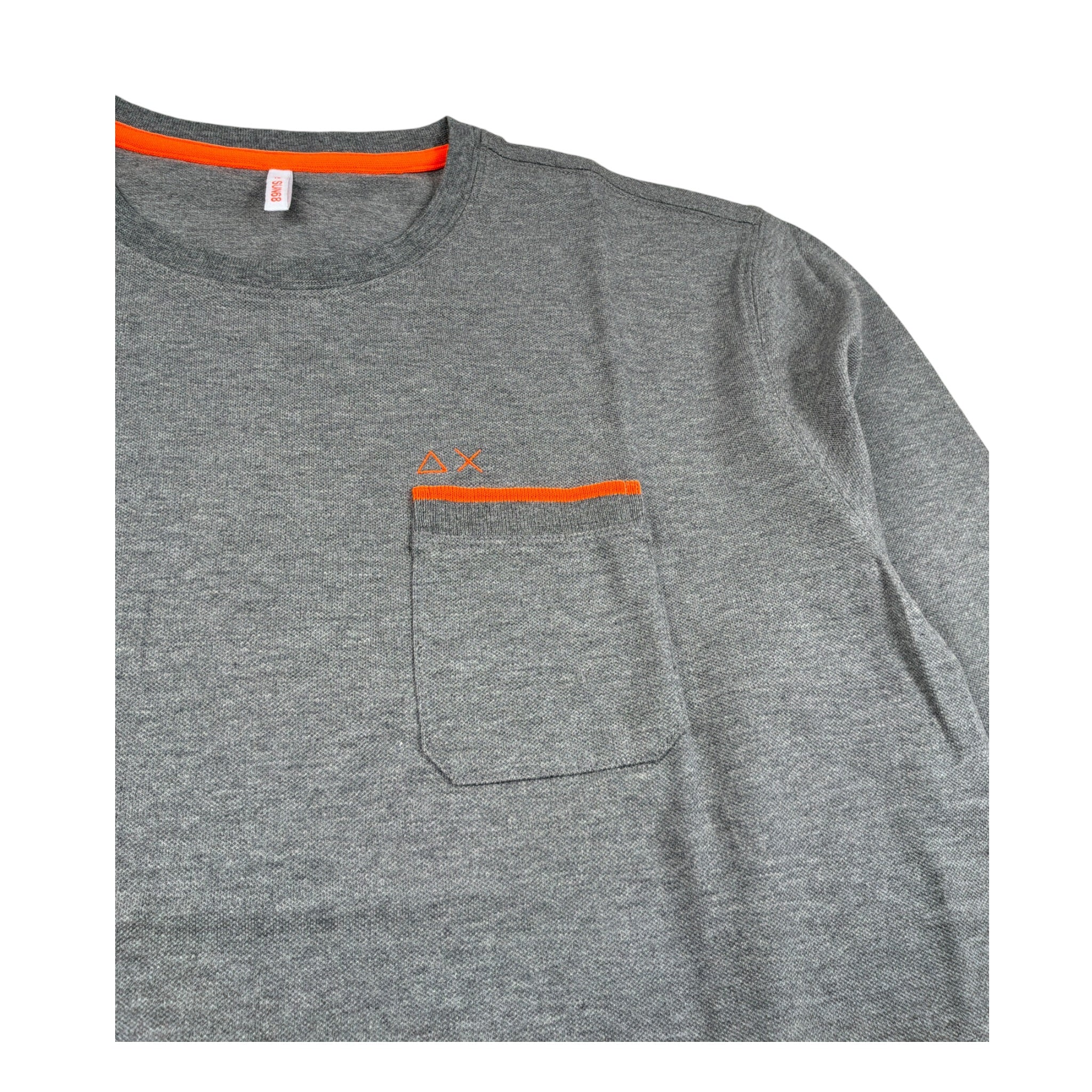 Sun68 Shirt Girocollo tinta unita Grigio per Bambino T41317 GRIGIO SUN68 