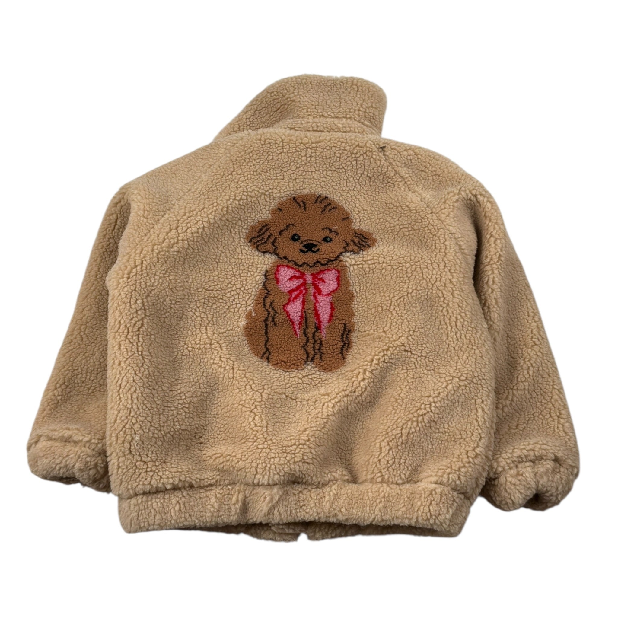 Saint Barth Pelliccia tinta unita con Zip E Stampa Cane Beige per Bambina ABELJR BEIGE SAINT BARTH 