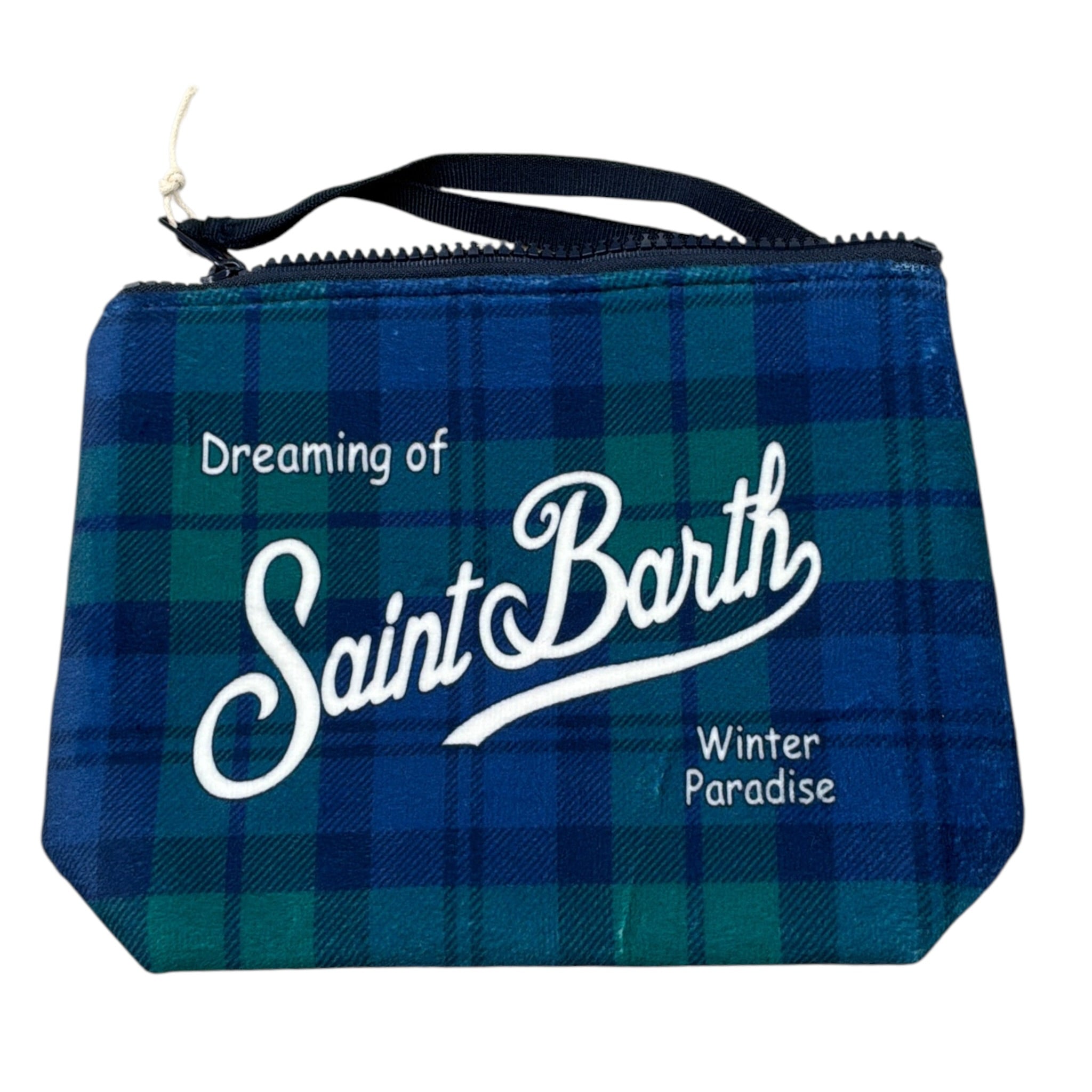 Saint Barth Borsello tinta unita con Stampa Blu per Bambino ALI0002TARTAN BLU SAINT BARTH 