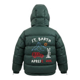 Saint Barth Giubbino tinta unita con Stampa E Cappuccio Verde per Bambino BAXTERAPRES VERDE SAINT BARTH 