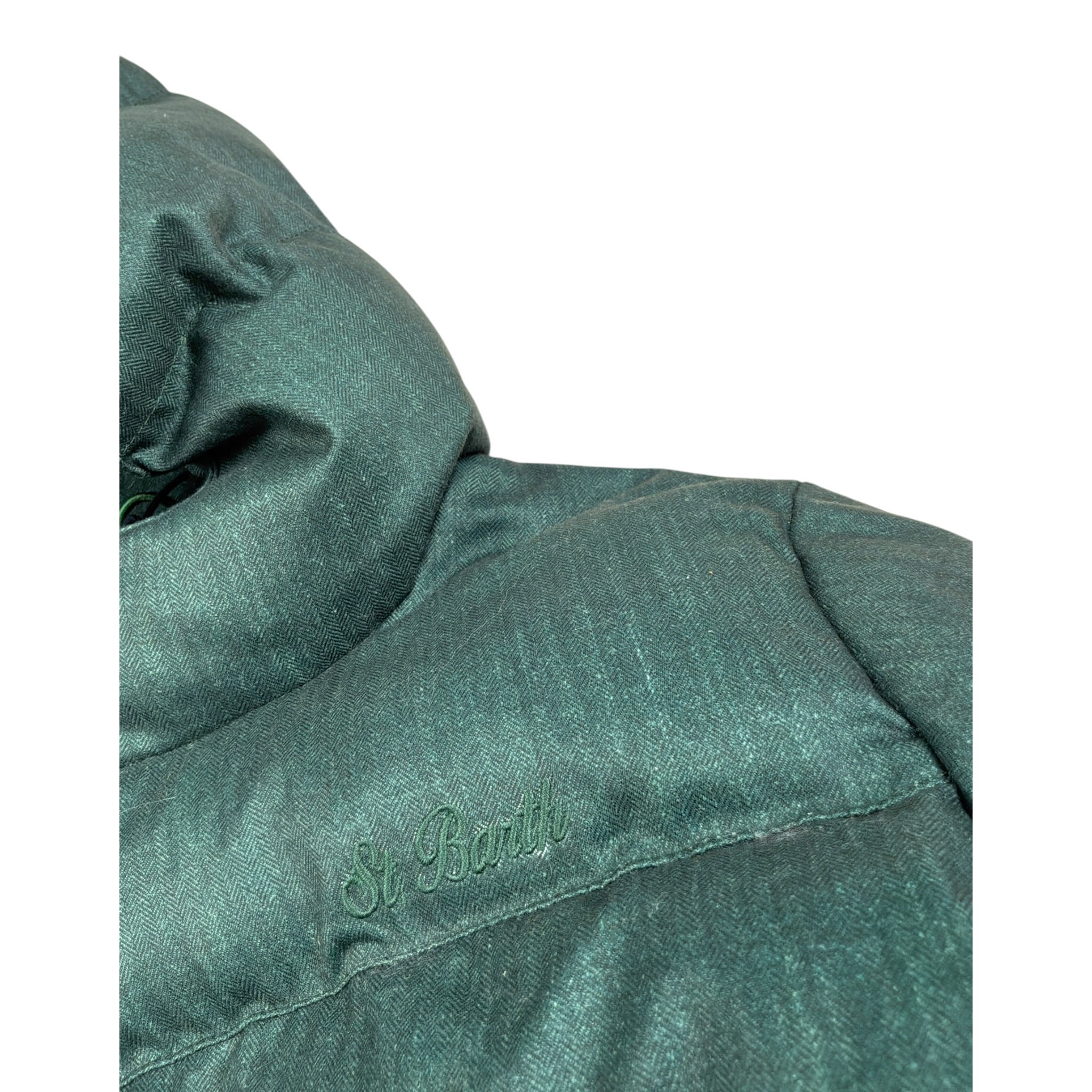 Saint Barth Giubbino tinta unita con Stampa E Cappuccio Verde per Bambino BAXTERAPRES VERDE SAINT BARTH 