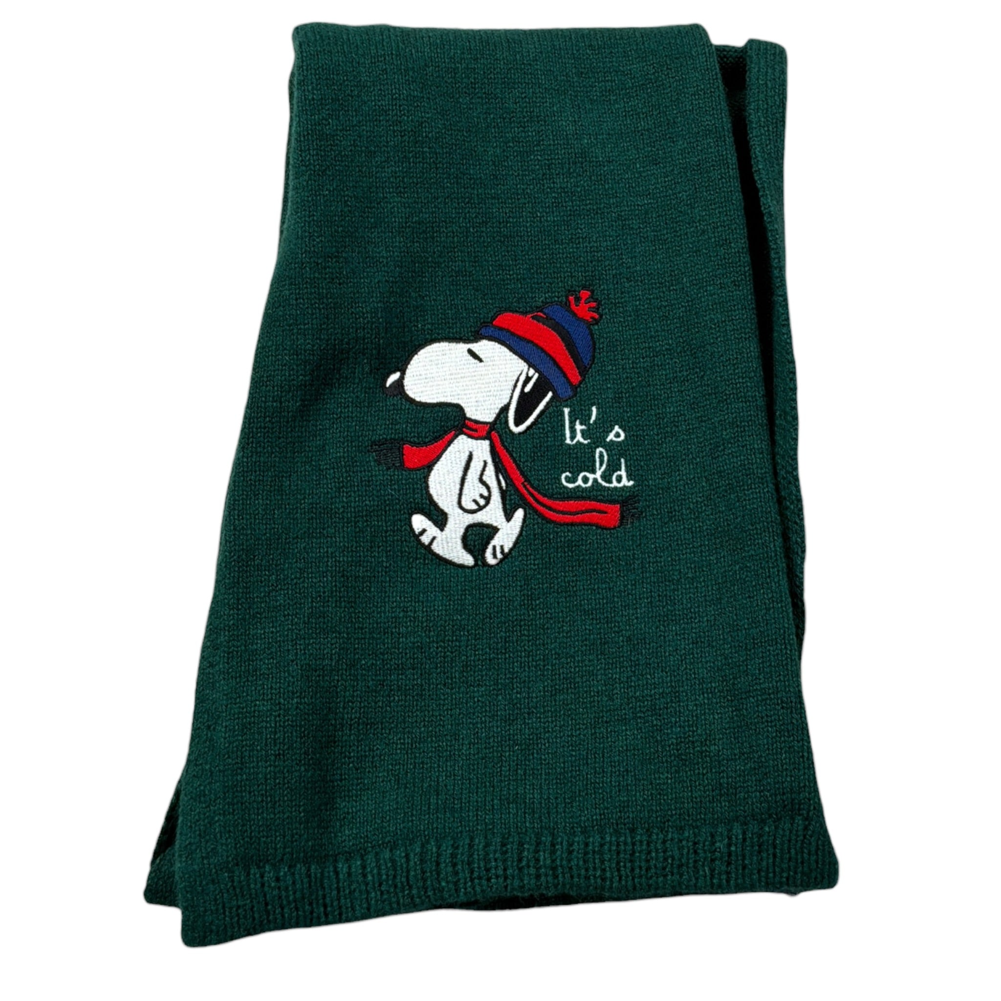 Saint Barth Sciarpa tinta unita con Snoopy Verde per Bambino BERG VERDE SAINT BARTH 