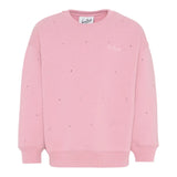 Saint Barth Felpa Chiusa Girocollo tinta unita con Brillantini Rosa per Bambina BRIONY ROSA SAINT BARTH 