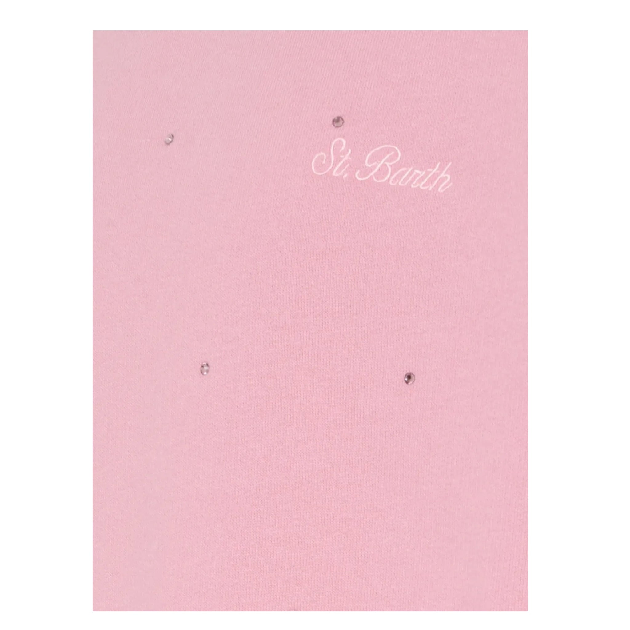 Saint Barth Felpa Chiusa Girocollo tinta unita con Brillantini Rosa per Bambina BRIONY ROSA SAINT BARTH 