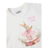 Saint Barth Felpa Chiusa Girocollo tinta unita con Stampa Bianco per Bambina BRN0002 BIANCO SAINT BARTH 