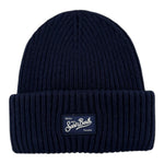 Saint Barth Cappello tinta unita con Ricamo Blu per Neonato BRR0001ON BLU SAINT BARTH 