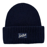 Saint Barth Cappello tinta unita con Ricamo Blu per Neonato BRR0001ON BLU SAINT BARTH 