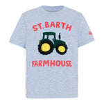 Saint Barth T-Shirt Girocollo tinta unita con Stampa Grigio per Bambino CAM00100864I GRIGIO SAINT BARTH 