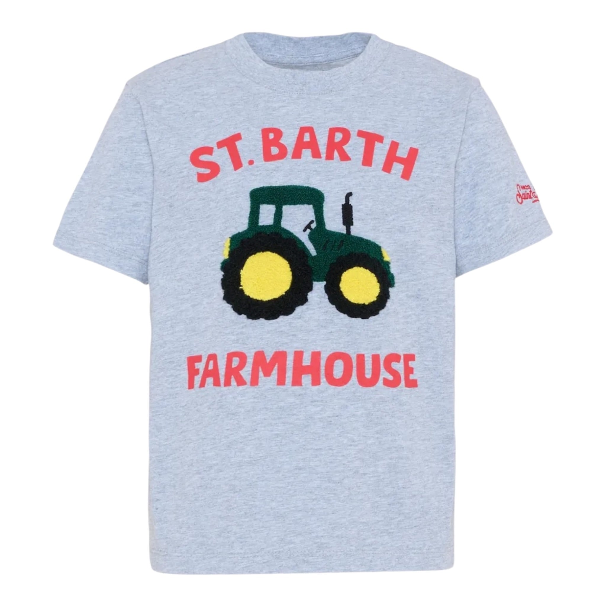 Saint Barth T-Shirt Girocollo tinta unita con Stampa Grigio per Bambino CAM00100864I GRIGIO SAINT BARTH 