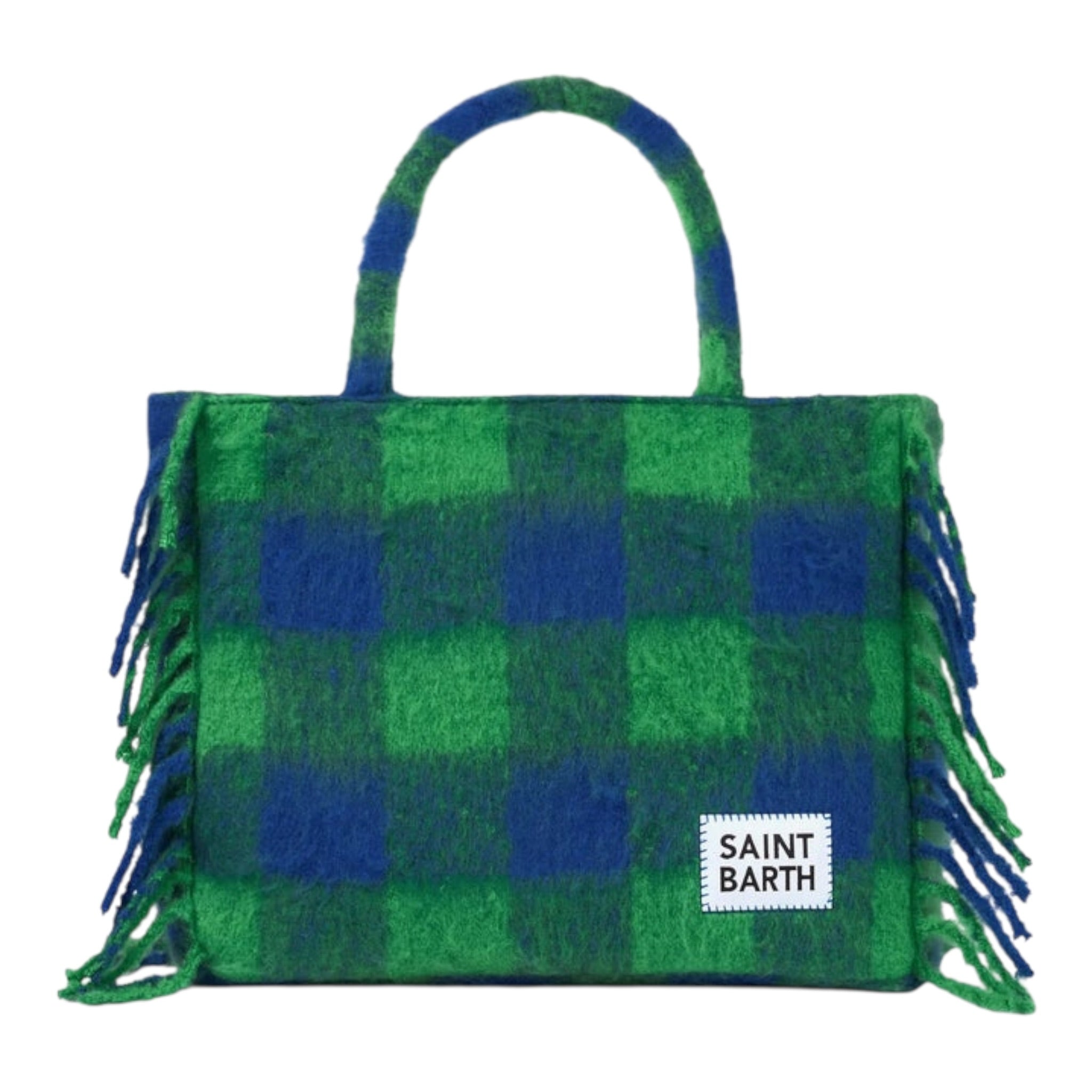 Saint Barth Borsa Bicolore con Frange Verde/Blu per Bambina COL VERDE/BLU SAINT BARTH 