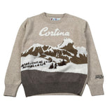 Saint Barth Maglia Girocollo tinta unita con Ricami Beige per Bambino CORTINACA BEIGE SAINT BARTH 