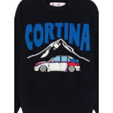 Saint Barth Maglia tinta unita con Stampa Blu per Bambino CORTINAMOTOR BLU SAINT BARTH 