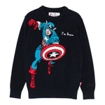 Saint Barth Maglia tinta unita con Stampa Blu per Bambino DOU000102453J BLU SAINT BARTH 