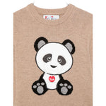 Saint Barth Maglia tinta unita con Stampa Beige per Bambina DOU0001 BEIGE SAINT BARTH 
