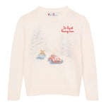 Saint Barth Maglia tinta unita con Stampa Panna per Bambina DOU0019 PANNA SAINT BARTH 