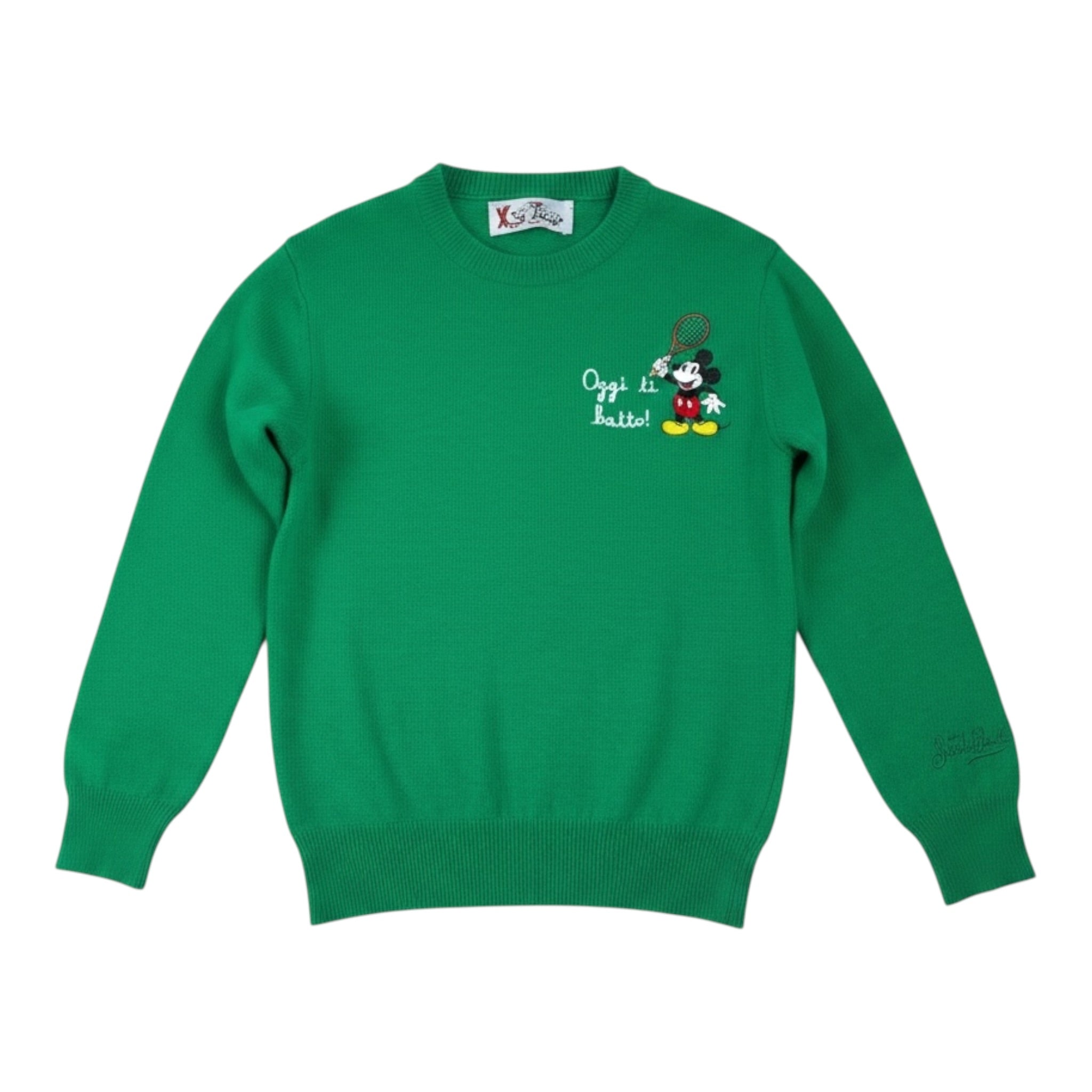 Saint Barth Maglia tinta unita con Stampa Verde per Bambino DOU00211 VERDE SAINT BARTH 