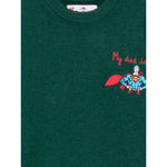 Saint Barth Maglia tinta unita con Ricamo Verde per Bambino DOU0021 VERDE SAINT BARTH 