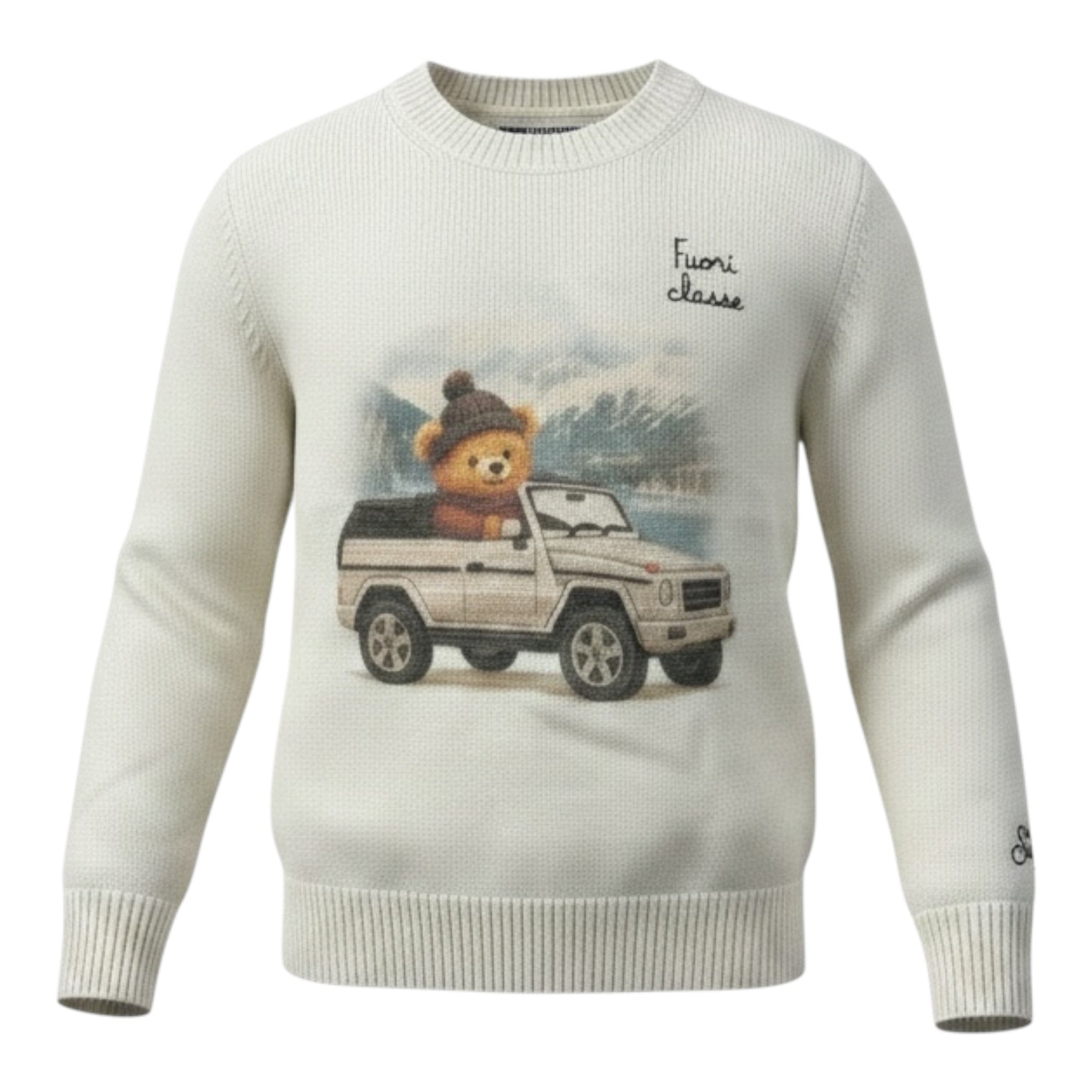 Saint Barth Maglia tinta unita con Stampa Panna per Bambino FUORICLASSE PANNA SAINT BARTH 