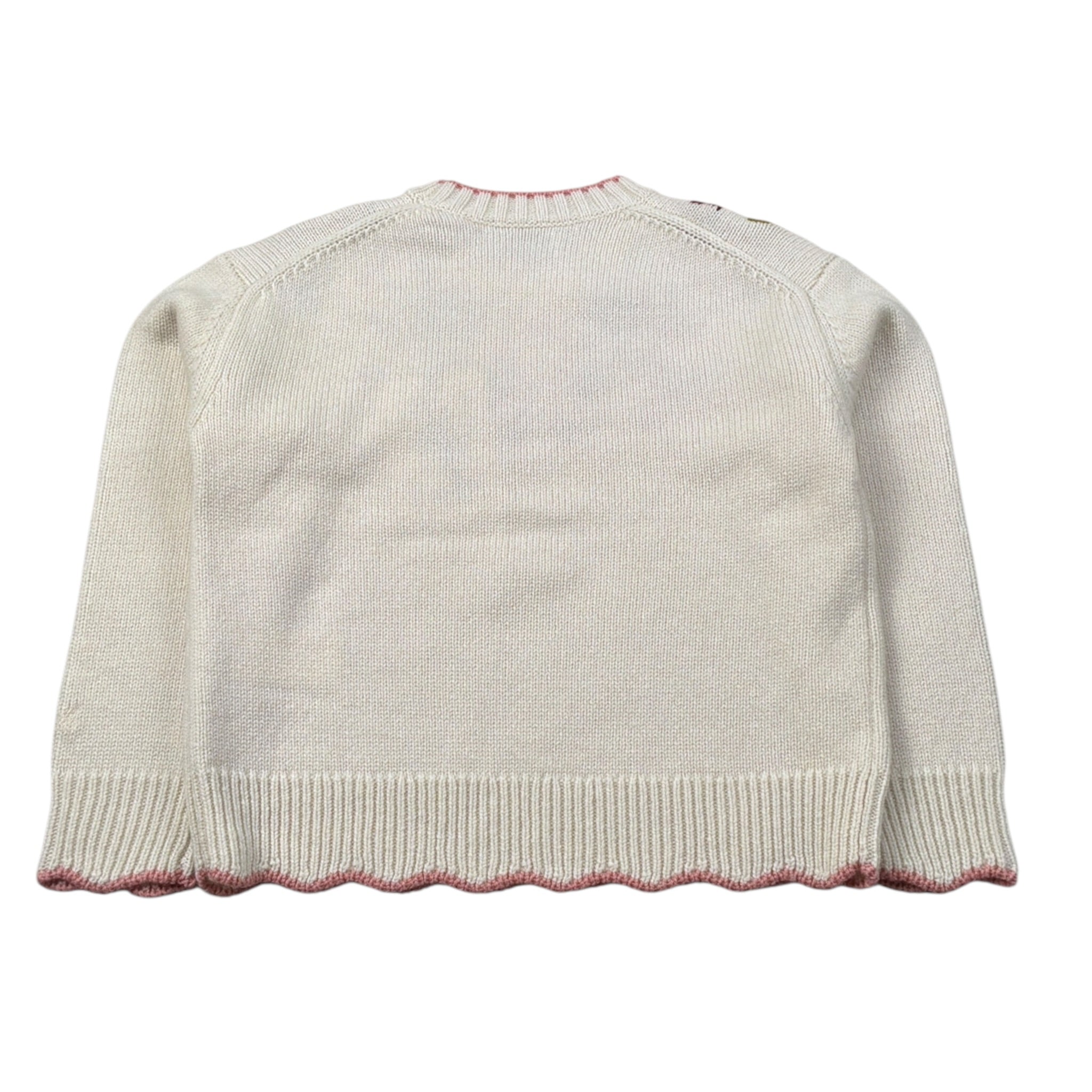 Saint Barth Maglia Girocollo tinta unita con Ricami Panna per Bambina GRETTA PANNA SAINT BARTH 