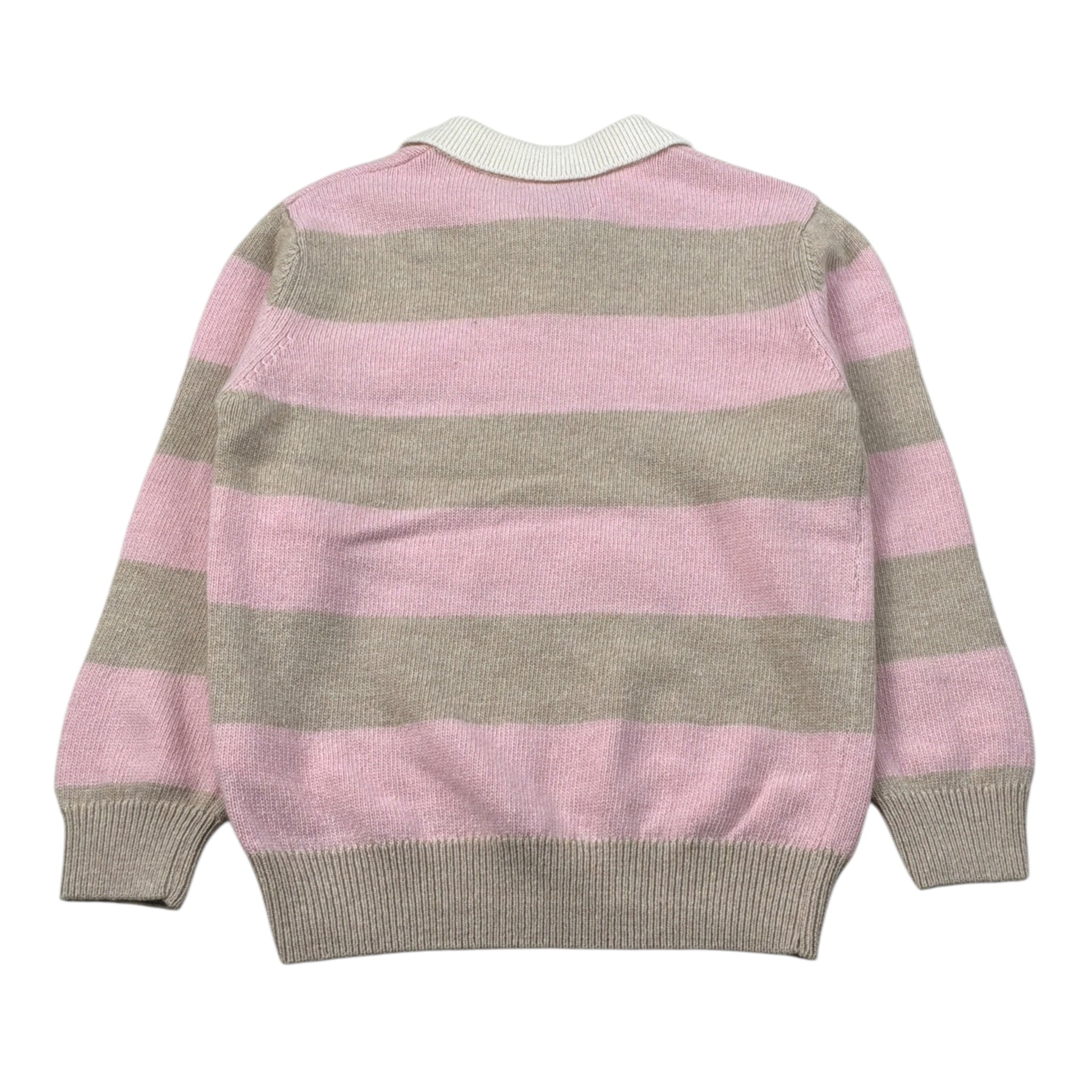 Saint Barth Maglia Bicolore con Colletto Rosa/Beige per Bambina HADIDY ROSA/BEIGE SAINT BARTH 