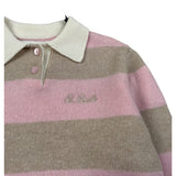 Saint Barth Maglia Bicolore con Colletto Rosa/Beige per Bambina HADIDY ROSA/BEIGE SAINT BARTH 