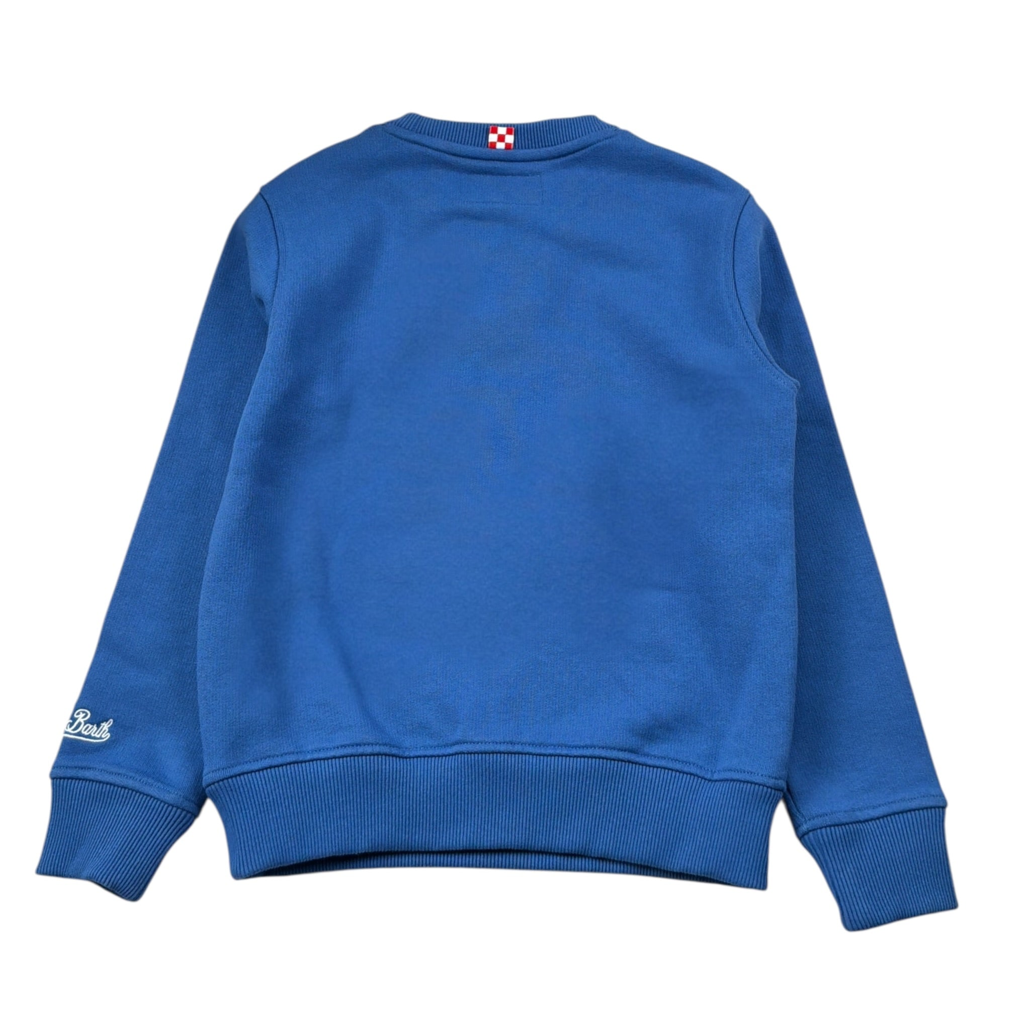 Saint Barth Felpa Girocollo tinta unita con Stampa Blu per Bambino HUTTON486 BLU SAINT BARTH 
