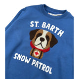 Saint Barth Felpa Girocollo tinta unita con Stampa Blu per Bambino HUTTON486 BLU SAINT BARTH 