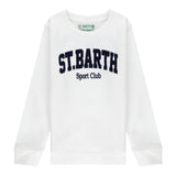 Saint Barth Felpa Chiusa Girocollo tinta unita con Logo Bianco per Neonato HUTTON BIANCO SAINT BARTH 