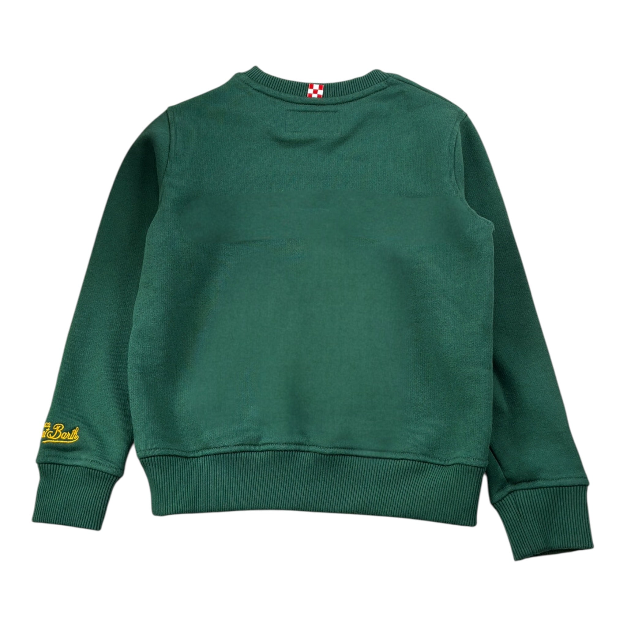Saint Barth Felpa Chiusa Girocollo tinta unita con Logo Verde per Bambino HUTTONN VERDE SAINT BARTH 